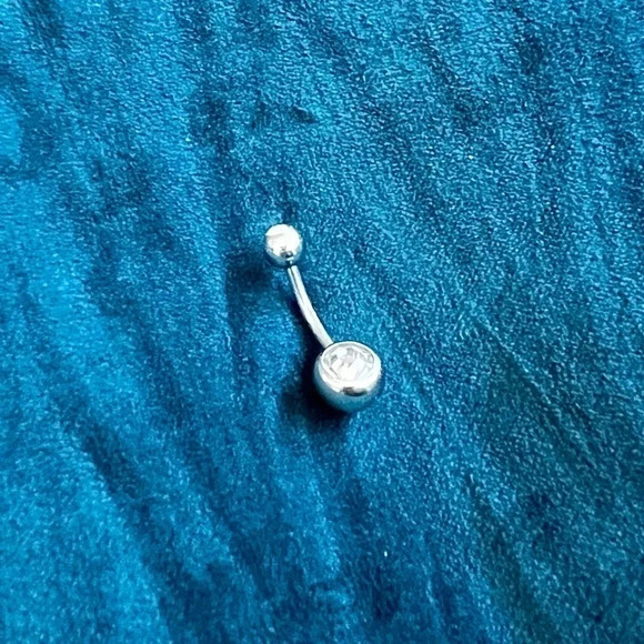 Set of 5 Jeweled Naval Piercings Stainless Steel Barbell Dangle Gems - Picture 6 of 8